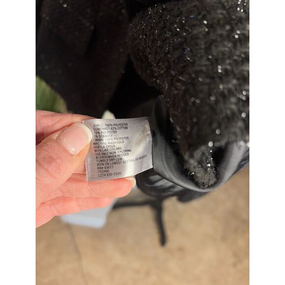 WORTHINGTON Black Boucle Sparkle Jacket Size L Shimmery Textured Career Blazer - Picture 4 of 5